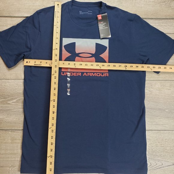 UNDER ARMOUR MEN BLUE WITH ORANGE LOGO SIZE LARGE - Picture 3 of 12